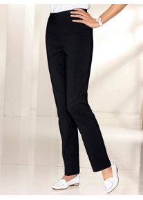 Classic Basics Damen Stretch-Hose, schwarz, Gr. 195, unifarben, 64% Polyester, 34% Viskose, 2% Elasthan, Hosen