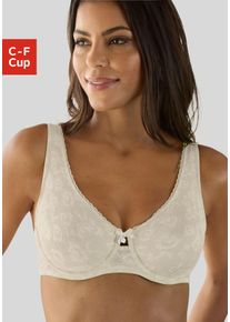 Nuance Damen Minimizer-BH, Gr. 85, beige, Microtouch, Spitze, Obermaterial: 50% Polyamid, 35% Polyester, 15% Elasthan, feminin, BHs, mit feiner,