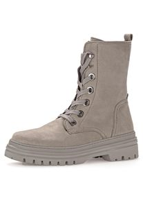 Gabor Damen Schnürboots, Gr. 43, grau, Nubukleder, unifarben, modisch, Schuhe, mit dezenten Ziernähten