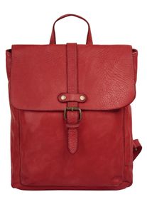 Samantha Look Cityrucksack, rot, Rindsleder, Leder, casual, Rucksäcke, Echt Leder, Made in Italy