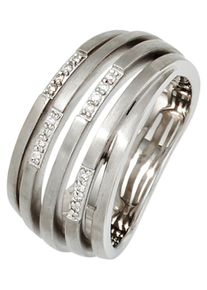 Jobo Damen Diamantring, 52, P1 = bei 10-facher Vergrößerung erkennbare Einschlüsse, Silber 925 (Sterlingsilber)-Diamanten, silber, Silber 925