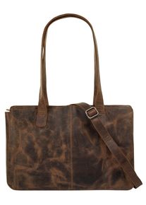 BAGAN Damen Henkeltasche, braun, Leder, vintage, Taschen, echt Leder