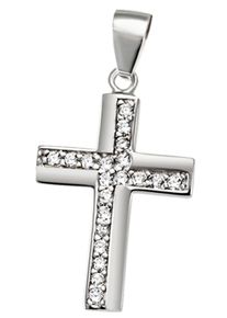 Firetti Damen Ketten-Anhänger "Schmuck Geschenk Silber 925 Halsschmuck Anhänger Kreuz", Silber 925 (Sterlingsilber), 1,60 g, silber, Silber 925