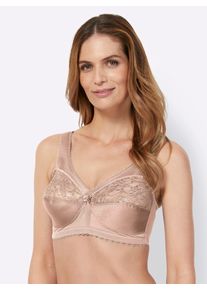 Glamorise Damen Entlastungs-BH, Gr. 100, beige, 50% Polyamid, 40% Polyester, 10% Elasthan, BHs