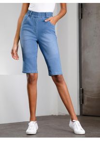 Classic Basics Damen Jeansbermudas, blau, Gr. 40, unifarben, 81% Baumwolle, 17% Polyester, 2% Elasthan, Jeans