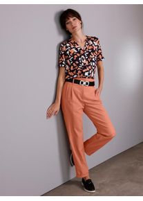 Damen Schlupfbluse, orange, Gr. 46, CREATION L PREMIUM, gemustert, mehrfarbig, bedruckt, 100% Lyocell, Blusen