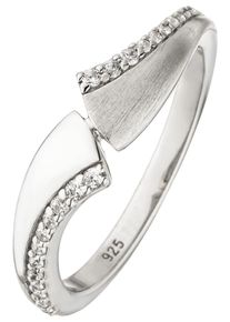 Jobo Damen Silberring, 54, Silber 925 (Sterlingsilber), silber, Silber 925 (Sterlingsilber), Fingerringe, 925 Silber mit 24 Zirkonia