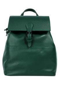 CLUTY Cityrucksack, grün, Rindsleder, Leder, casual, Rucksäcke, echt Leder, Made in Italy
