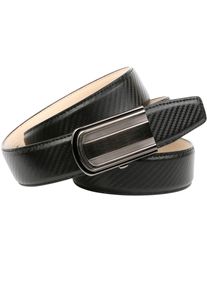Anthoni Crown Damen Ledergürtel, schwarz, klassisch, Gr. 100, gemustert, Leder, Gürtel, in Carbon-Look