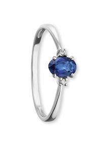 ONE ELEMENT Damen Diamantring "0.02 ct Diamant Brillant Safir Ring aus 585 Weißgold", 58,mit Diamant, Weißgold 585-Diamanten, silber, Weißgold 585,
