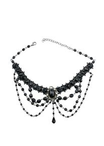 Damen Kette mit Anhänger "Parma", schwarz, Basic, Collezione Alessandro, PTFE-Kunststoff, Halsketten, eng anliegend