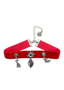 Allgäu Rebell ALLGÄU REBELL Damen Kette mit Anhänger "Doro", rot, Basic, Metall, Halsketten, mit Glassteinen