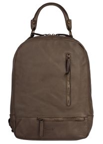 Samantha Look Cityrucksack, grau, Rindsleder, Leder, Retro, casual, Rucksäcke, echt Leder, Made in Italy