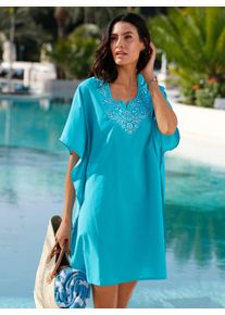 feel good Damen Sommerkleid "Tunika", blau, Gr. 36, unifarben, 100% Baumwolle, Kleider