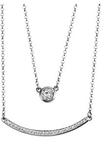 Firetti Damen Kette mit Anhänger "Schmuck Geschenk Silber 925 Halsschmuck Halskette Solitär Stab", Silber 925 (Sterlingsilber), L: 45cm B: 1mm,