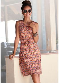Lascana Damen Jerseykleid, bunt, modisch, Gr. 36, bedruckt, ethno, Jersey, Obermaterial: 100% Viskose, Kleider, mit Ethnodruck, leichtes Sommerkleid,