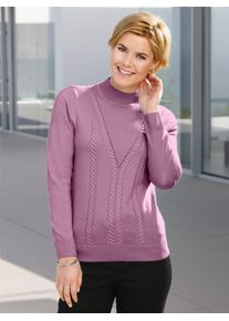 Casual Looks Damen Stehkragenpullover "Pullover", lila, Gr. 38, unifarben, 100% Polyacryl, Pullover
