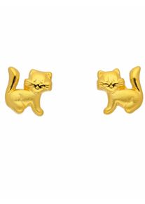 Adelia´s ADELIA ́S Damen Paar Ohrhänger "1 Paar 333 Gold Ohrringe / Ohrstecker Katze", Damen, Gelbgold 333, gold, Gelbgold 333, Ohrringe, 333 Gold Goldschmuck