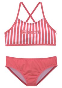 Bench. Kinder Bustier-Bikini, rot, Gr. 122, gestreift, Recycling-Polyamid, Bikini-Sets, mit trendigen Streifen