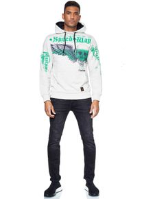 Rusty Neal Herren Kapuzensweatshirt "Rusty Neal Sweater", grau, Gr. S, bedruckt, 70% Baumwolle, 30% Polyester, Sweatshirts, mit trendigen Prints
