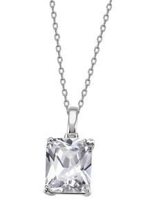 Firetti Damen Kette mit Anhänger "Schmuck Geschenk Silber 925 Halsschmuck Halskette Ankerkette Stein", Silber 925 (Sterlingsilber), L: 45cm B: 1,2mm,
