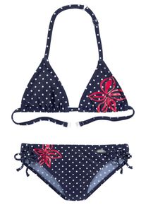 Venice Beach Kinder Triangel-Bikini, blau, Gr. 164, gepunktet, geblümt, Polyamid, Bikini-Sets, im modischen Punkte-Design