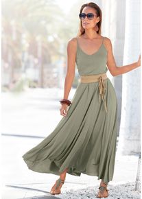 Buffalo Damen Maxikleid, grün, modisch, Gr. 44, unifarben, Jersey, Obermaterial: 100% Viskose, Kleider, aus Jersey in weiter Form, leichtes