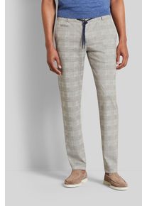 Bugatti Herren Chinohose, beige, casual, Gr. 34, Glencheckmuster, 86% Polyester, 9% Viskose, 5% Elasthan, Hosen, mit Flexcity-Ausstattung