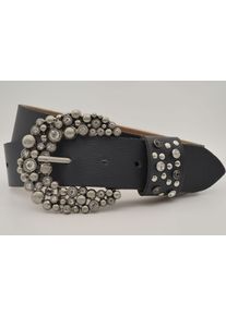 AnnaMatoni Damen Ledergürtel, blau, casual, Gr. 80, Rindsleder, Gürtel, mit hochwertigen Strasssteinen an der Schließe
