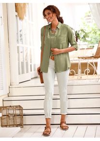 Casual Looks Damen Longbluse, grün, Gr. 36, unifarben, 100% Viskose, Blusen