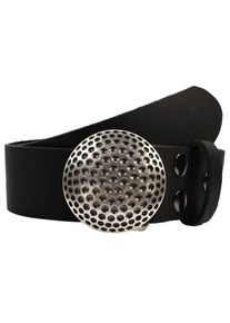 Damen Ledergürtel, schwarz, casual,modisch, Gr. 105, RETTUNGSRING BY SHOWROOM 019, unifarben, Leder, Gürtel, mit austauschbarer Schließe »Golfball