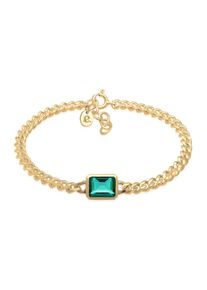 Elli Premium Damen Armband "Panzerkette Quartz Edelstein Grün 925er Silber", 16cm,mit Steinen, Silber 925 (Sterlingsilber), gold, Silber 925