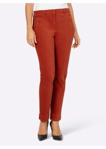 CRÉATION L CREATION L Damen Samthose, rot, Gr. 36, unifarben, 98% Baumwolle, 2% Elasthan, Hosen