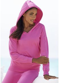 Lascana Damen Strickpullover, Gr. 32, pink, Obermaterial: 50% Viskose, 28% Polyester, 22% Nylon, unifarben, Basic, Pullover, Kapuzensweatshirt aus