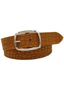 AnnaMatoni Damen Ledergürtel, braun, elegant,feminin,modisch, Gr. 110, unifarben, Kroko-Optik, Leder, Gürtel