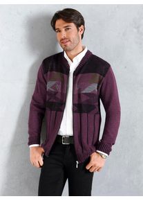 CLASSIC Herren Strickjacke, rot, Gr. 52, gemustert, mehrfarbig, 100% Polyacryl, Strickjacken