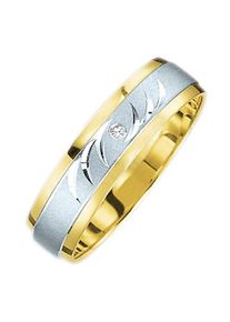 Firetti Trauring "Schmuck Geschenk Gold 375 Hochzeit Ehering Trauring "LIEBE"", 19, 0,01 ct SI = kleine Einschlüsse mit Brillant, Gelbgold