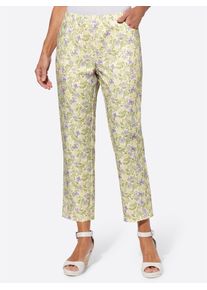 Classic Basics Damen 7/8-Hose, lila, Gr. 54, geblümt, gemustert, mehrfarbig, 100% Polyester, Hosen