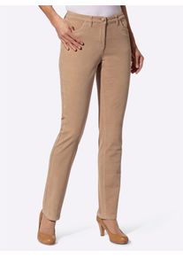 Inspirationen Damen Cordhose, braun, Gr. 38, unifarben, 98% Baumwolle, 2% Elasthan, Hosen