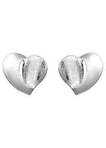 Jobo Damen Paar Ohrstecker "Herz", Silber 925 (Sterlingsilber), silber, Silber 925 (Sterlingsilber), Ohrringe, 925 Silber eismatt
