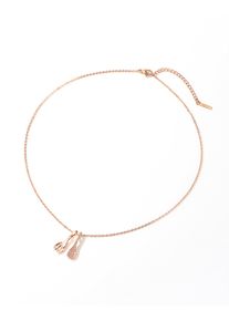 Damen Kette mit Anhänger "Besteck", rosa, Basic, Collezione Alessandro, Metall, Halsketten, mit filigranen Anhängern, Löffel und Gabel