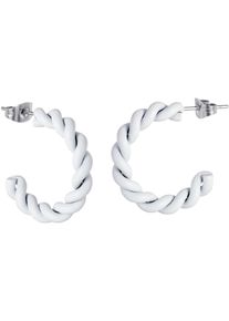 Firetti Damen Paar Creolen "Schmuck Geschenk Edelstahl Ohrschmuck Ohrringe Twist Color", Edelstahl, silber, Edelstahl, Ohrringe