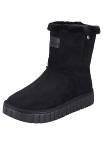 Rieker Damen Winterboots, Gr. 37, schwarz, Textil, Veloursleder, klassisch, Schuhe