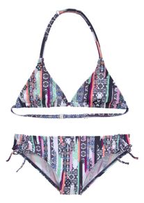 s.Oliver Kinder Triangel-Bikini "Ice Kids", blau, Gr. 122, bedruckt, gestreift, Polyamid, Bikini-Sets, mit detailliertem Druck