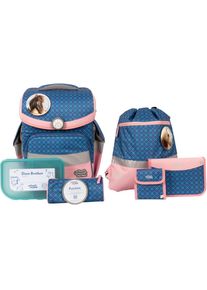 School-Mood Kinder Schulranzen "Timeless, Mila (Pferd)", blau, Polyester, Rucksäcke, aus recyceltem Material