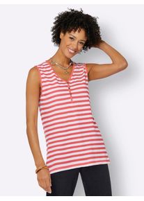 Casual Looks Damen Shirttop, orange, Gr. 40, gemustert, gestreift, mehrfarbig, 100% Baumwolle, Tops
