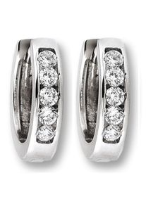 ONE ELEMENT Damen Paar Creolen "Zirkonia Ohrringe Creolen aus 333 Weißgold", Damen,mit Zirkonia, Weißgold 333, silber, Weißgold 333, Ohrringe, Damen