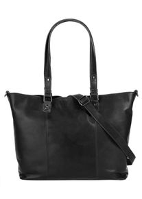 CLUTY Damen Shopper, schwarz, Leder, vintage, Taschen, echt Leder