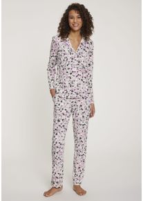 Vivance Dreams Damen Pyjama, Gr. 32, bunt, Single Jersey, Obermaterial: 50% Baumwolle, 50% Viskose, modisch, Homewear-Sets, mit Aquarell-Muster