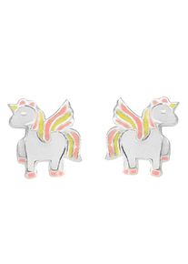 Firetti Mädchen Paar Ohrstecker "Schmuck Geschenk Silber 925 Ohrschmuck Einhorn", Silber 925 (Sterlingsilber), weiß, Silber 925 (Sterlingsilber),